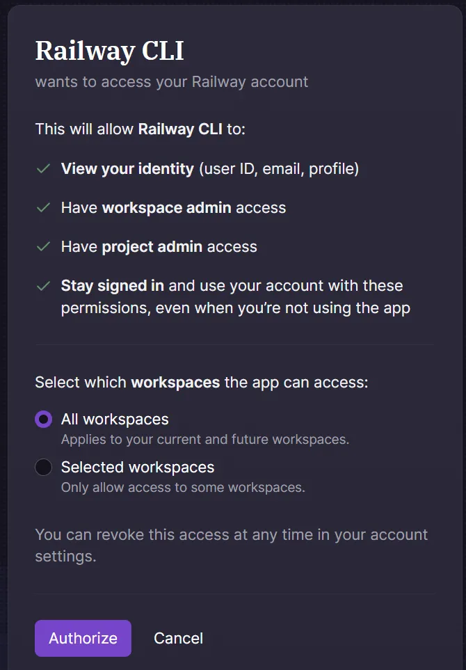Railway Workspaces Confirmation